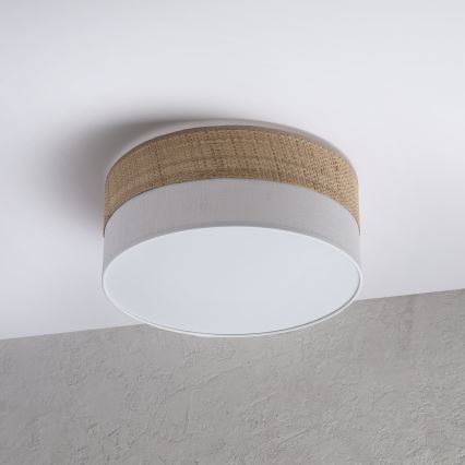 Lubinis šviestuvas SIRJA DOUBLE BOHO 2xE14/15W/230V skers. 35 cm smėlio spalvos/balta