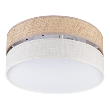 Lubinis šviestuvas SIRJA DOUBLE BOHO 2xE14/15W/230V Ø 35 cm smėlinė/kreminė