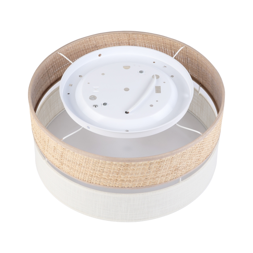 Lubinis šviestuvas SIRJA DOUBLE BOHO 2xE14/15W/230V Ø 35 cm smėlinė/kreminė