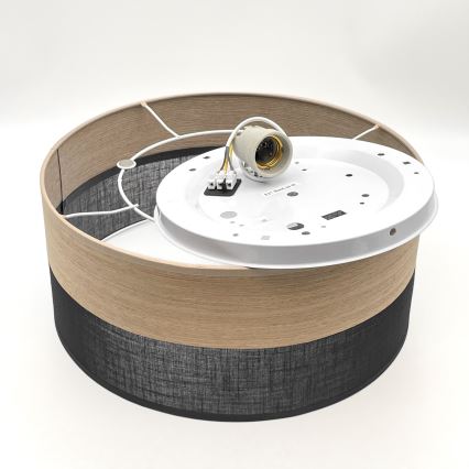 Lubinis šviestuvas SIRJA WOOD 1xE27/15W/230V diametras 35 cm juoda/ąžuolas