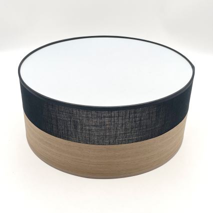 Lubinis šviestuvas SIRJA WOOD 1xE27/15W/230V diametras 35 cm juoda/ąžuolas