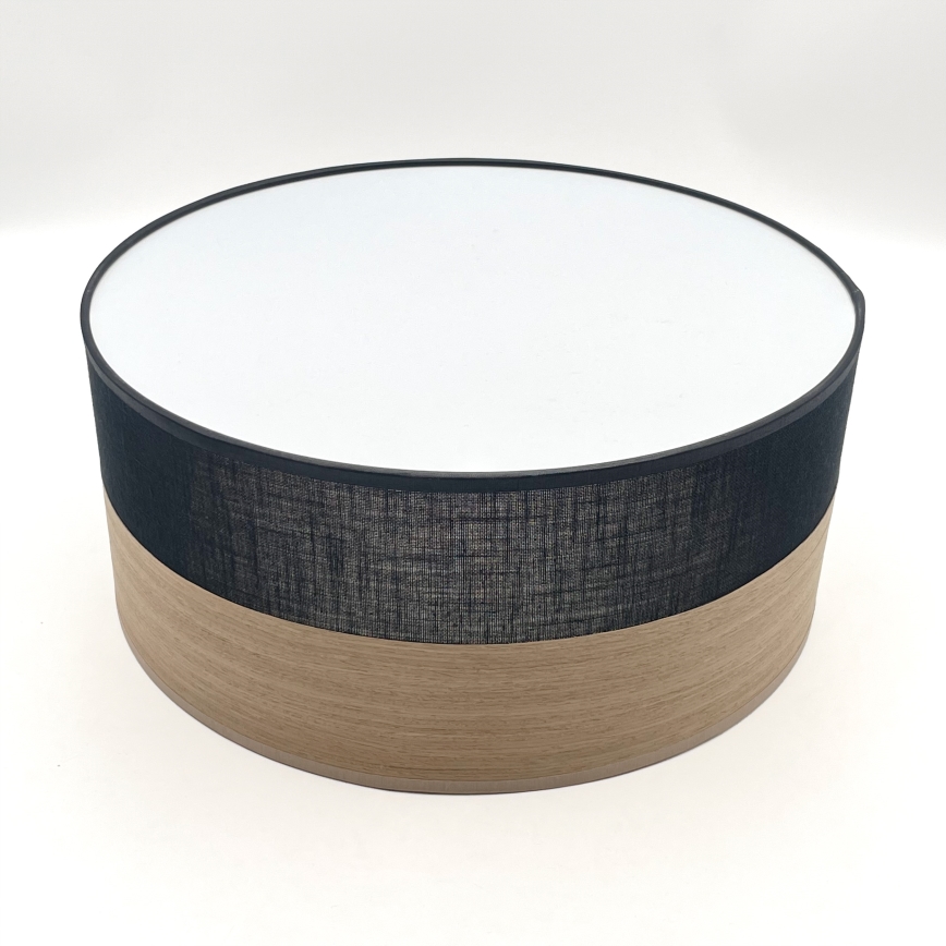Lubinis šviestuvas SIRJA WOOD 1xE27/15W/230V diametras 35 cm juoda/ąžuolas