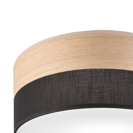 Lubinis šviestuvas SIRJA WOOD 1xE27/15W/230V diametras 35 cm juoda/ąžuolas