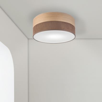 Lubinis šviestuvas SIRJA WOOD 1xE27/15W/230V diametras 35 cm ruda/ąžuolas