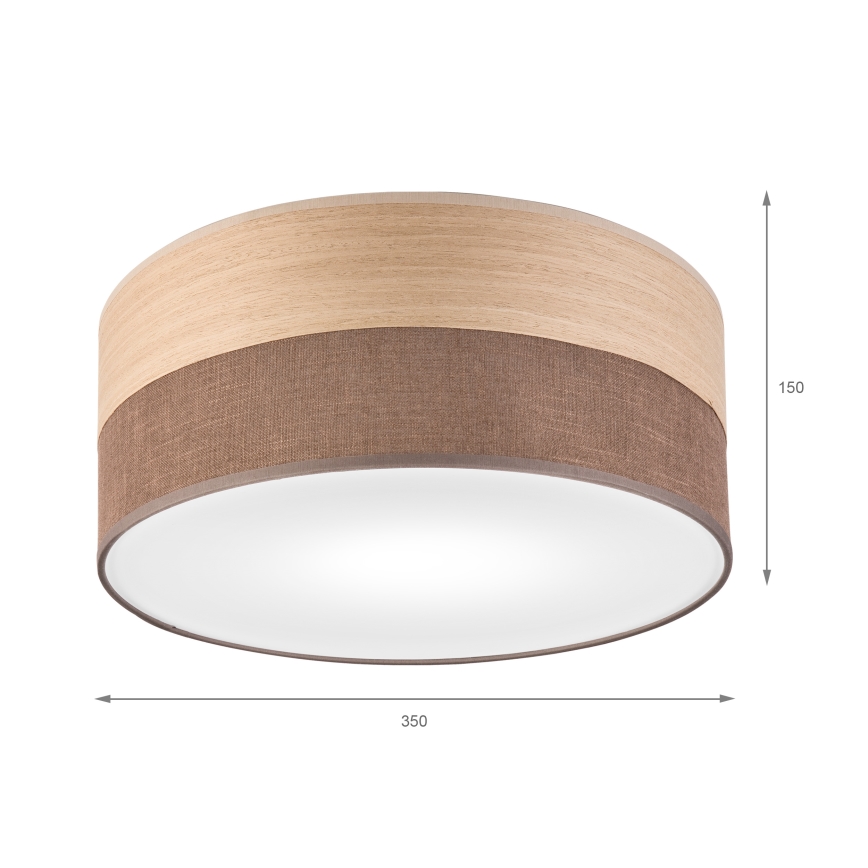 Lubinis šviestuvas SIRJA WOOD 1xE27/15W/230V diametras 35 cm ruda/ąžuolas