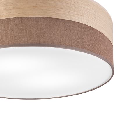Lubinis šviestuvas SIRJA WOOD 2xE27/15W/230V diametras 45 cm ruda/ąžuolas