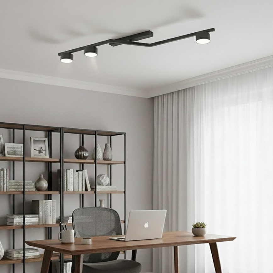 Lubinis šviestuvas SKAN 3xGX53/12W/230V juodas