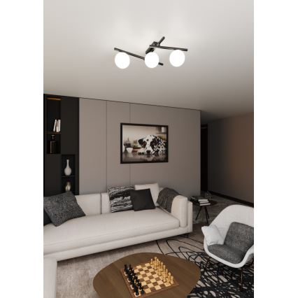 Lubinis šviestuvas SMART 3xE14/10W/230V juoda/balta