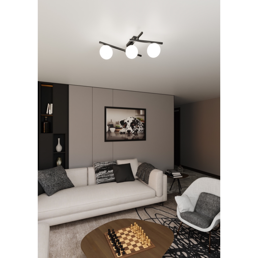 Lubinis šviestuvas SMART 3xE14/10W/230V juoda/balta