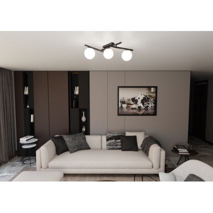 Lubinis šviestuvas SMART 3xE14/10W/230V juoda/balta