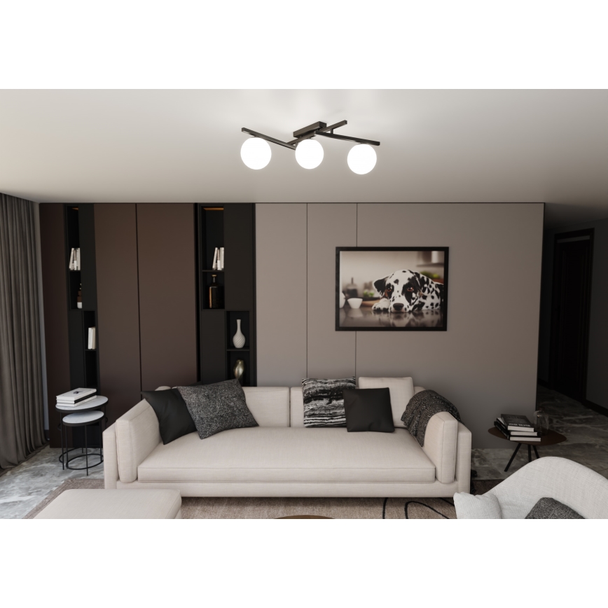 Lubinis šviestuvas SMART 3xE14/10W/230V juoda/balta