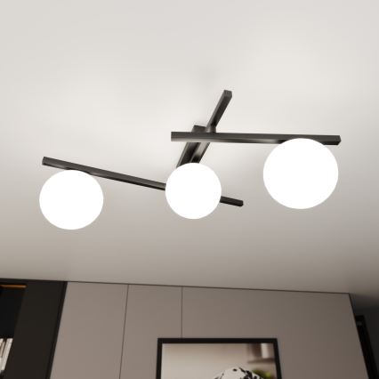 Lubinis šviestuvas SMART 3xE14/10W/230V juoda/balta