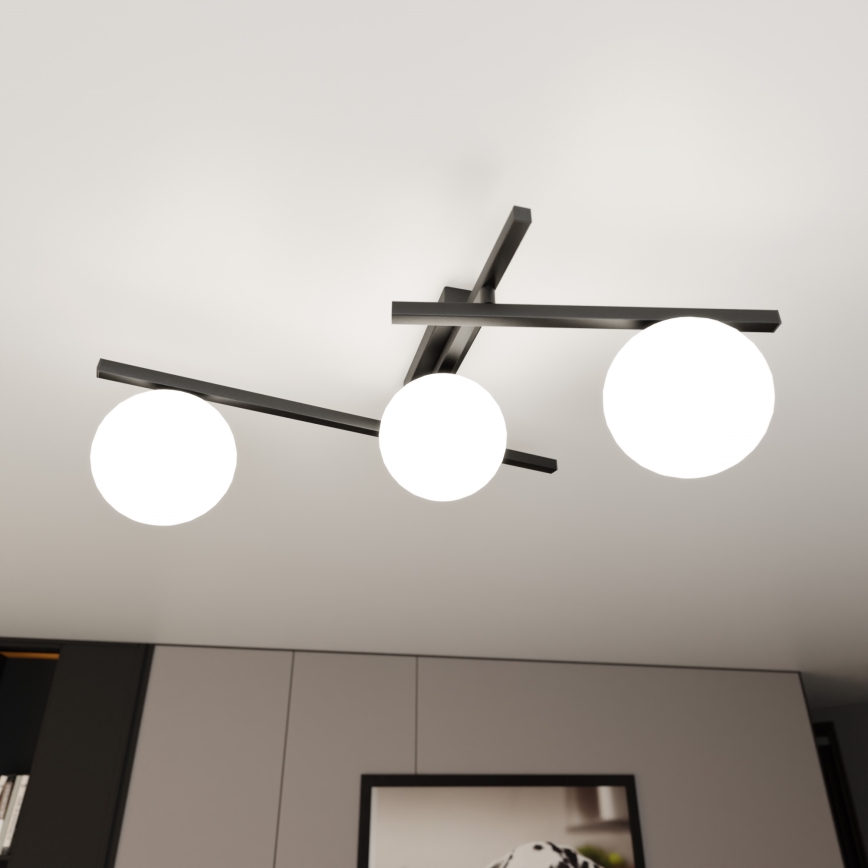 Lubinis šviestuvas SMART 3xE14/10W/230V juoda/balta