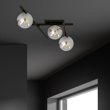 Lubinis šviestuvas SMART 3xE14/10W/230V juoda/pilka