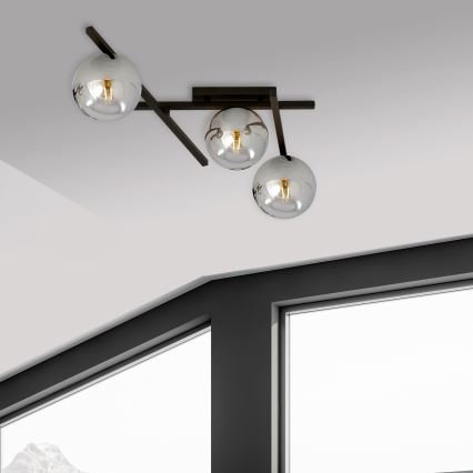 Lubinis šviestuvas SMART 3xE14/10W/230V juoda/pilka