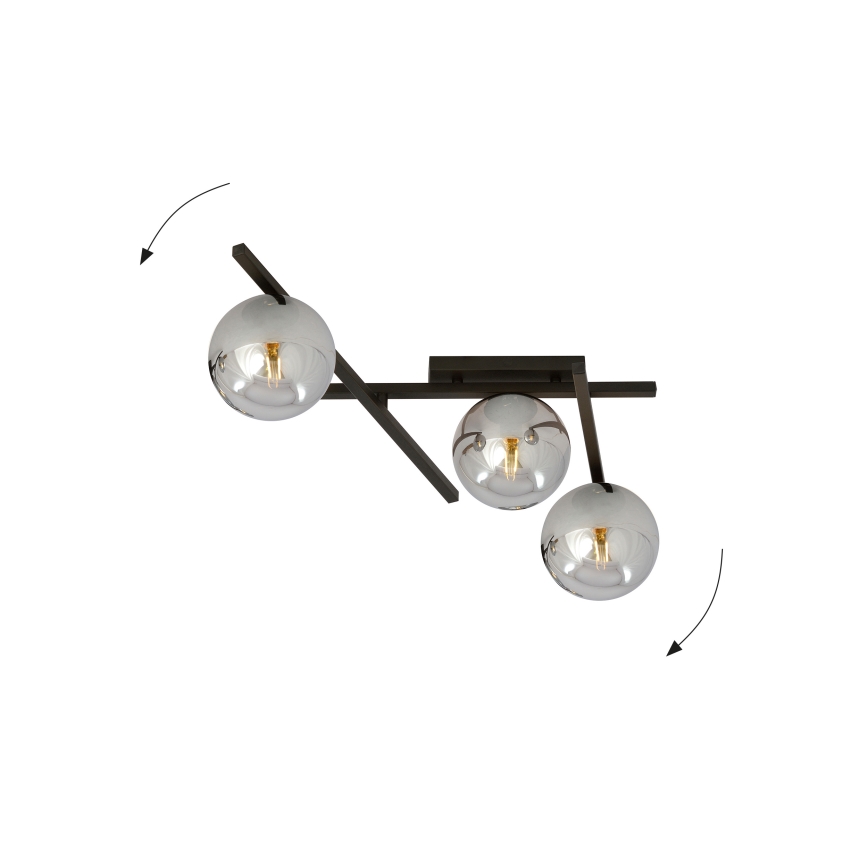 Lubinis šviestuvas SMART 3xE14/10W/230V juoda/pilka