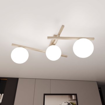 Lubinis šviestuvas SMART 3xE14/10W/230V smėlinė/balta