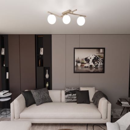 Lubinis šviestuvas SMART 3xE14/10W/230V smėlinė/balta