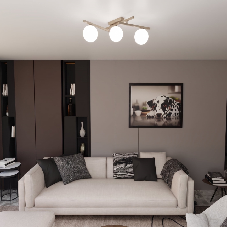 Lubinis šviestuvas SMART 3xE14/10W/230V smėlinė/balta