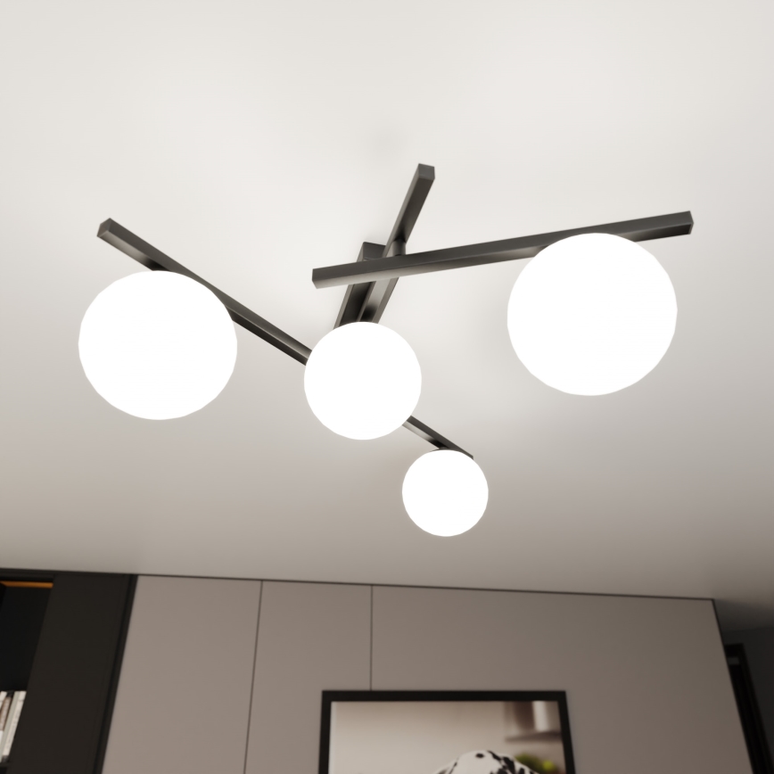 Lubinis šviestuvas SMART 4xE14/10W/230V juoda/balta