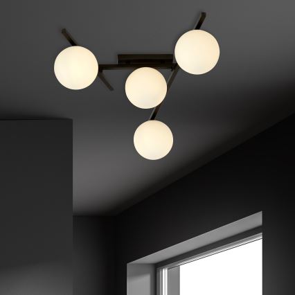 Lubinis šviestuvas SMART 4xE14/10W/230V juoda/balta