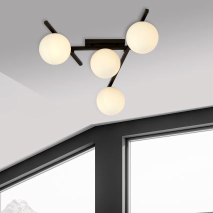 Lubinis šviestuvas SMART 4xE14/10W/230V juoda/balta