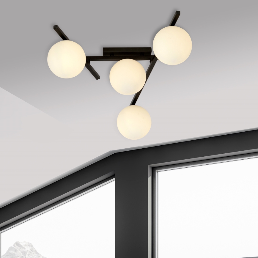 Lubinis šviestuvas SMART 4xE14/10W/230V juoda/balta