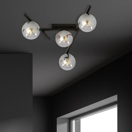 Lubinis šviestuvas SMART 4xE14/10W/230V juoda/pilka