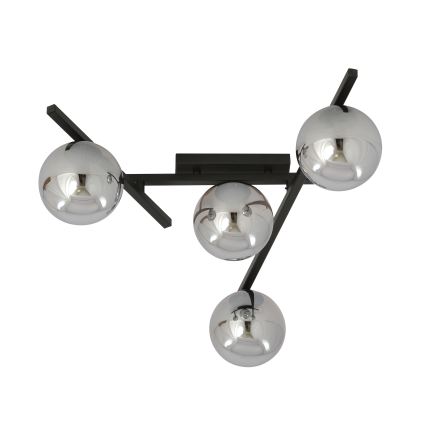 Lubinis šviestuvas SMART 4xE14/10W/230V juoda/pilka