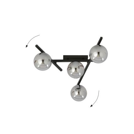 Lubinis šviestuvas SMART 4xE14/10W/230V juoda/pilka