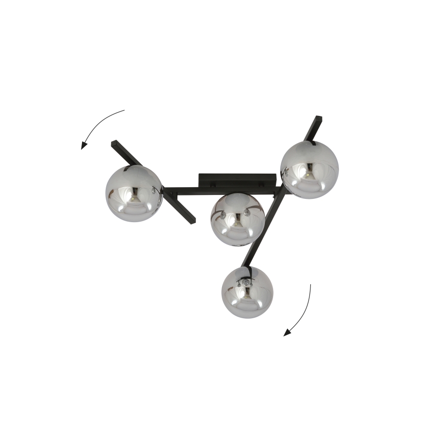 Lubinis šviestuvas SMART 4xE14/10W/230V juoda/pilka