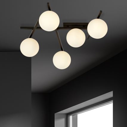 Lubinis šviestuvas SMART 5xE14/10W/230V juoda/balta