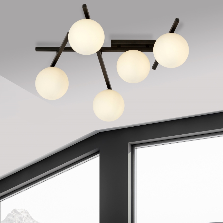 Lubinis šviestuvas SMART 5xE14/10W/230V juoda/balta