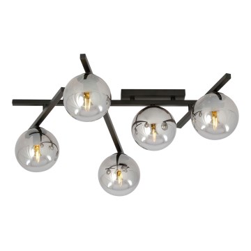 Lubinis šviestuvas SMART 5xE14/10W/230V juoda/pilka