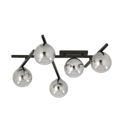 Lubinis šviestuvas SMART 5xE14/10W/230V juoda/pilka