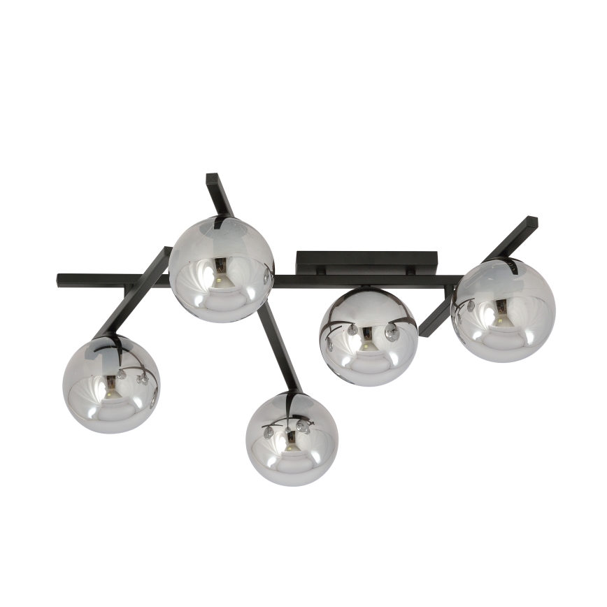 Lubinis šviestuvas SMART 5xE14/10W/230V juoda/pilka