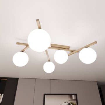 Lubinis šviestuvas SMART 5xE14/10W/230V smėlinė/balta