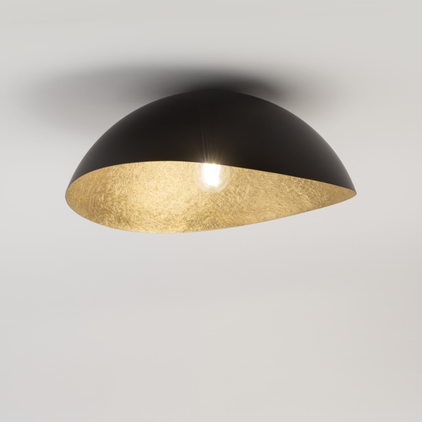 Prie lubų montuojamas šviestuvas SOLARIS 1xE27/60W/230V skersmuo 48 cm juoda/auksinė