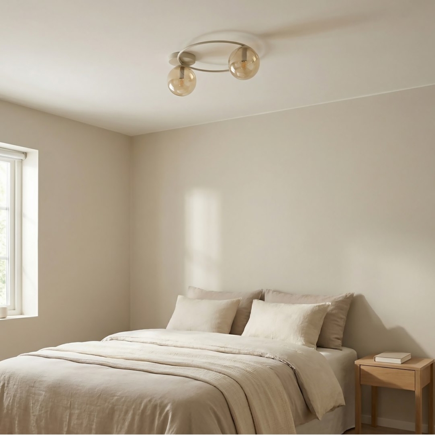 Lubinis šviestuvas SOPRA 2xE14/10W/230V smėlinė/rūkinė smėlinė