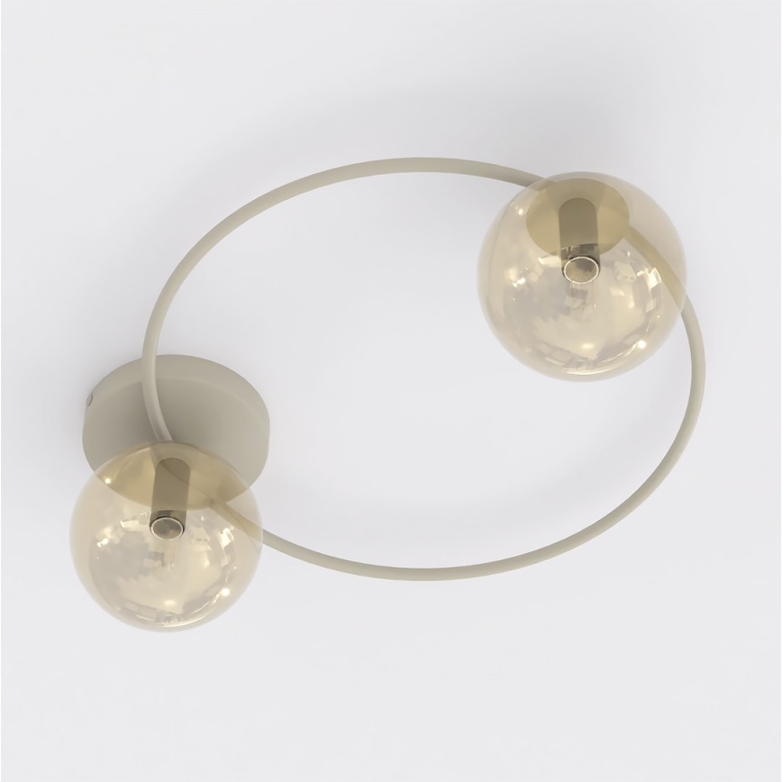 Lubinis šviestuvas SOPRA 2xE14/10W/230V smėlinė/rūkinė smėlinė