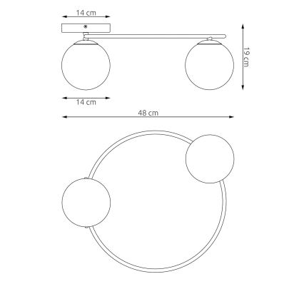 Lubinis šviestuvas SOPRA 2xE14/10W/230V smėlinė/rūkinė smėlinė