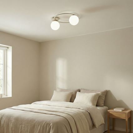 Lubinis šviestuvas SOPRA 2xE14/10W/230V smėlinis/baltas