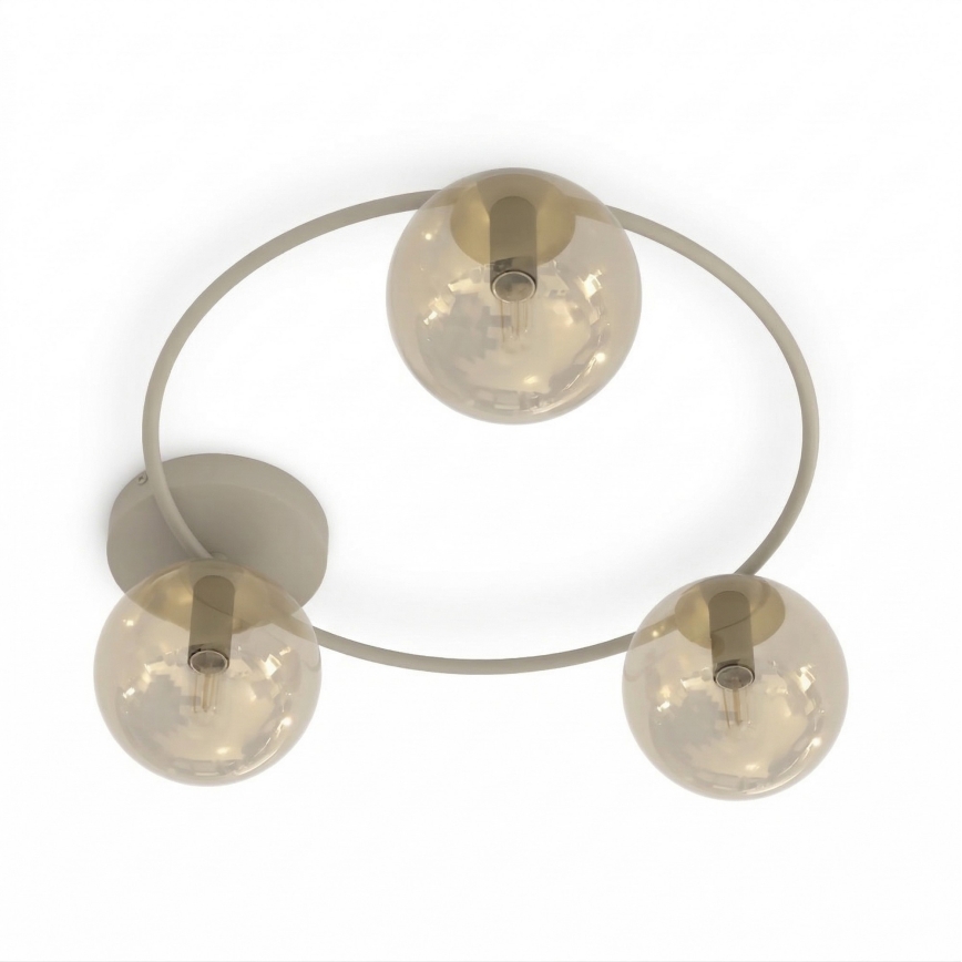 Lubinis šviestuvas SOPRA 3xE14/10W/230V smėlinė/dūminė smėlinė