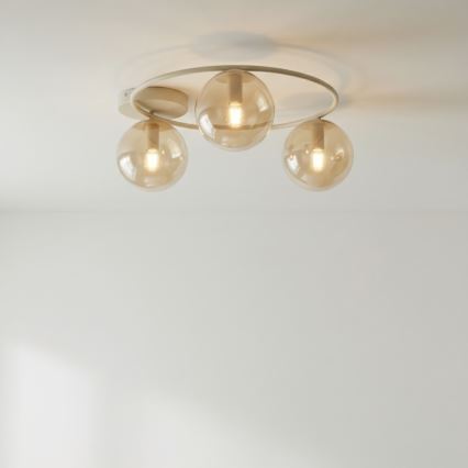 Lubinis šviestuvas SOPRA 3xE14/10W/230V smėlinė/dūminė smėlinė