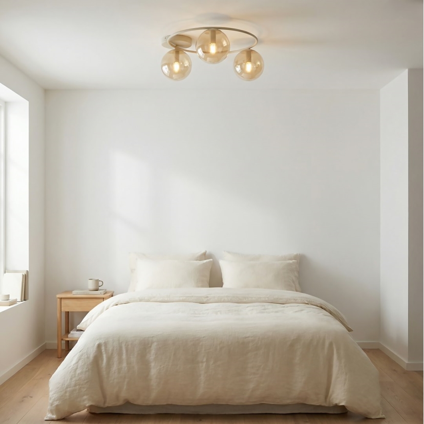 Lubinis šviestuvas SOPRA 3xE14/10W/230V smėlinė/dūminė smėlinė