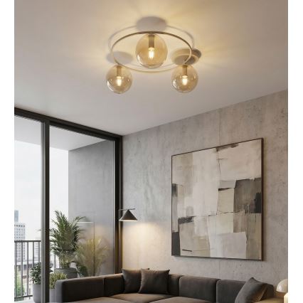 Lubinis šviestuvas SOPRA 3xE14/10W/230V smėlinė/dūminė smėlinė