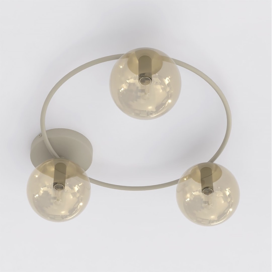 Lubinis šviestuvas SOPRA 3xE14/10W/230V smėlinė/dūminė smėlinė