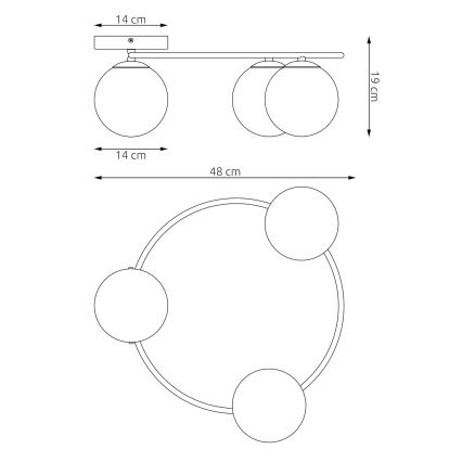 Lubinis šviestuvas SOPRA 3xE14/10W/230V smėlinė/dūminė smėlinė