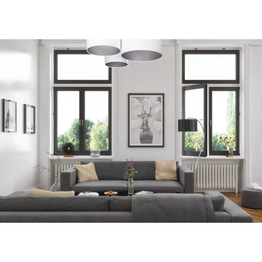 Lubinis šviestuvas SPACE 3xE27/60W/230V baltas/sidabrinis