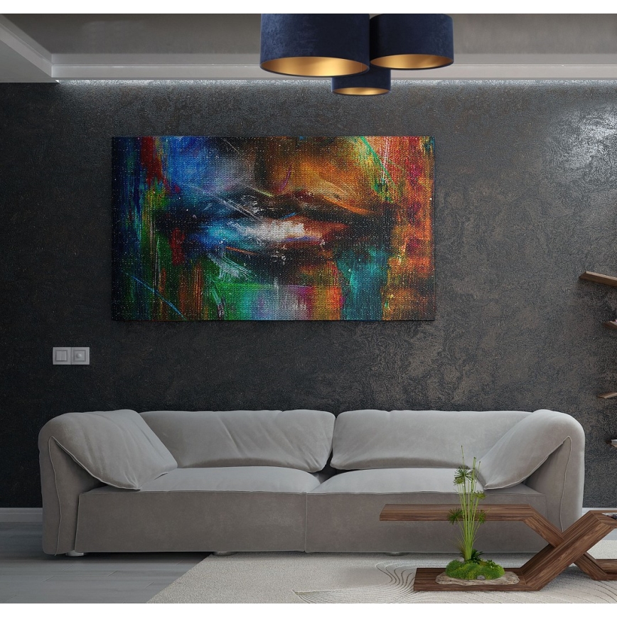 Lubinis šviestuvas SPACE 3xE27/60W/230V mėlynas/auksinis